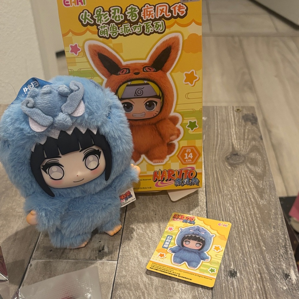 Cute Blue Plush Doll with Anime Theme
